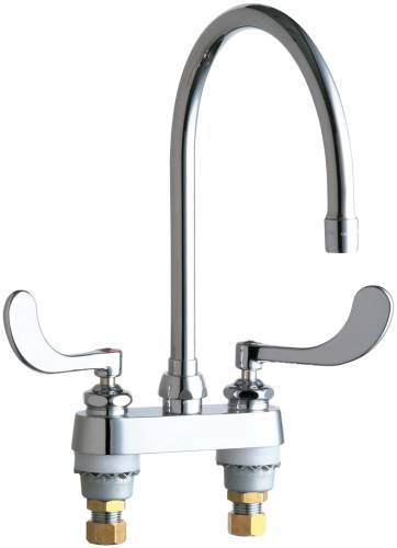 HOT AND COLD WATER SINK FAUCET 8 IN. GOOSENECK SPOUT WITH TWO WR - Click Image to Close