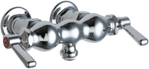 HOT AND COLD WATER SINK FAUCET WITH TWO LEVER HANDLES - Click Image to Close