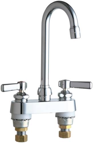 CHICAGO FACUETS 4 IN. CENTERSET GOOSENECK SINK FAUCET WITH METAL - Click Image to Close