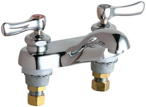 HOT AND COLD WATER SINK FAUCET AERATED SPRAY WITH TWO LEVER HAND - Click Image to Close