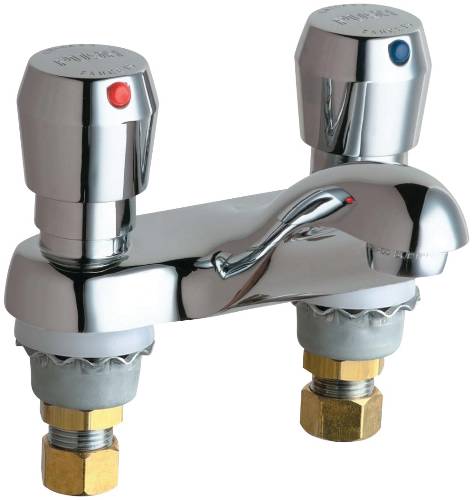 HOT AND COLD WATER METERING SINK FAUCET