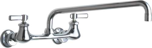 HOT AND COLD WATER SINK FAUCET 14 IN. SWING SPOUT WITH TWO LEVER - Click Image to Close