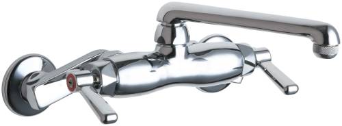 HOT AND COLD WATER SINK FAUCET 6 IN. SWING SPOUT WITH TWO LEVER