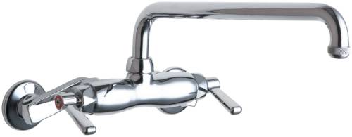 HOT AND COLD WATER SINK FAUCET 12 IN. SWING SPOUT WITH TWO LEVER