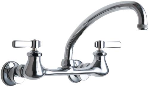 HOT AND COLD WATER SINK FAUCET 9-1/2 IN. SWING SPOUT WITH TWO LE - Click Image to Close