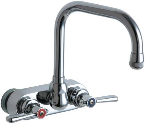 HOT AND COLD WATER SINK FAUCET 6-1/4 IN. DOUBLE-BEND SPOUT WITH - Click Image to Close