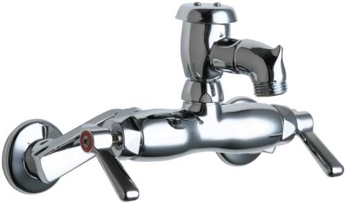 HOT AND COLD WATER SINK FAUCET 2-3/8 IN. SPOUT WITH TWO LEVER HA - Click Image to Close