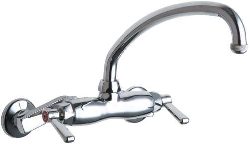 HOT AND COLD WATER SINK FAUCET 9-1/2 IN. SWING SPOUT WITH TWO LE - Click Image to Close