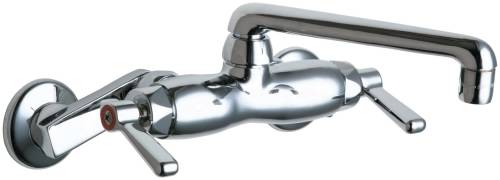 HOT AND COLD WATER SINK FAUCET 6 IN. SWING SPOUT WITH TWO LEVER - Click Image to Close