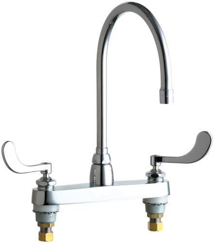 HOT AND COLD WATER SINK FAUCET 8 IN. GOOSENECK SPOUT WITH TWO WR - Click Image to Close