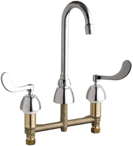 CONCEALED HOT AND COLD WATER SINK FAUCET 3-1/2 IN. GOOSENECK SPO