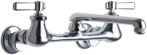 HOT AND COLD WATER SINK FAUCET 6 IN. SWING SPOUT WITH TWO LEVER - Click Image to Close