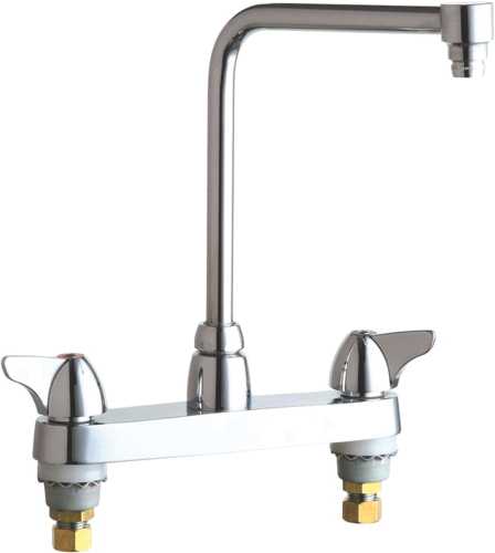 HOT AND COLD WATER SINK FAUCET 8 IN. SWING HIGH ARCH SPOUT WITH - Click Image to Close