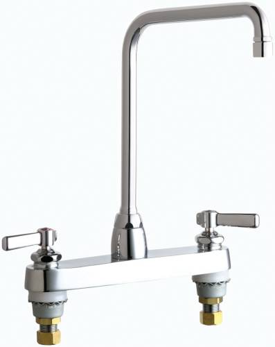 HOT AND COLD WATER SINK FAUCET 8 IN. SWING HIGH ARCH SPOUT WITH - Click Image to Close
