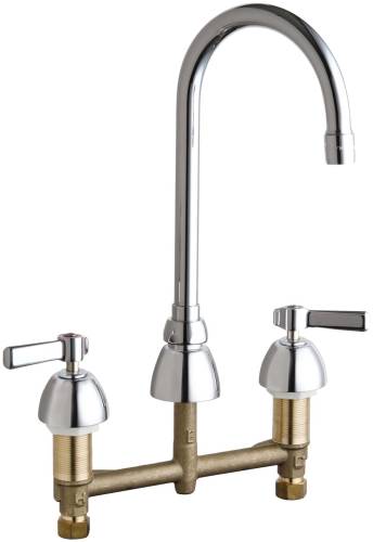 CONCEALED HOT AND COLD WATER SINK FAUCET 5-1/4 IN. GOOSENECK SPO - Click Image to Close