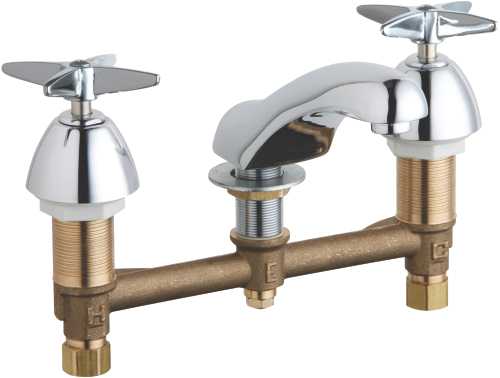 CONCEALED HOT AND COLD WATER SINK FAUCET WITH TWO CROSS HANDLES