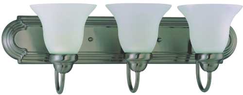 VANITY FIXTURE 24 IN. THREE LIGHT BRUSHED NICKEL - Click Image to Close