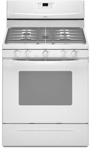 WHIRLPOOL SELF-CLEANING FREESTANDING GAS RANGE WITH FIVE BURNERS - Click Image to Close
