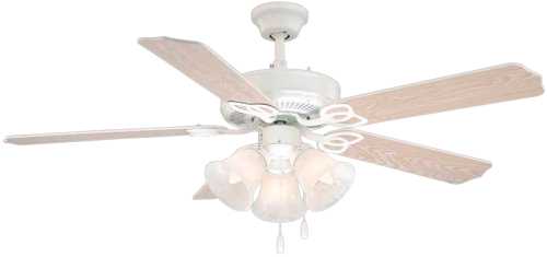 CEILING FAN 3 LIGHT 52" WHITE - Click Image to Close