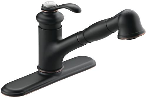 KOHLER FAIRFAX SINGLE-CONTROL KITCHEN SINK FAUCET, OIL-RUBBED B - Click Image to Close