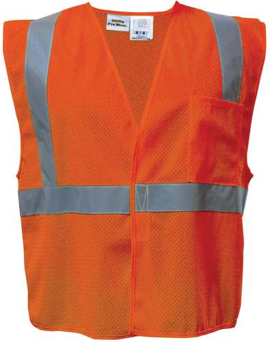 HIGH VISIBILITY MESH SAFETY VEST CLASS 2 ORANGE, LARGE - Click Image to Close