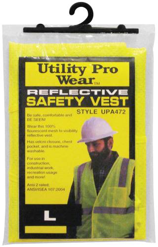 HIGH VISIBILITY MESH SAFETY VEST CLASS 2 YELLOW, LARGE