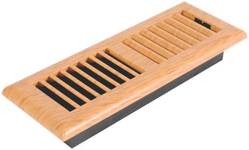 LOUVERED LIGHT OAK PLASTIC FLOOR REGISTER, 3 IN. X 10 IN. - Click Image to Close