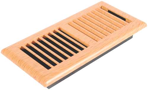 LOUVERED LIGHT OAK PLASTIC FLOOR REGISTER, 4 IN. X 10 IN. - Click Image to Close