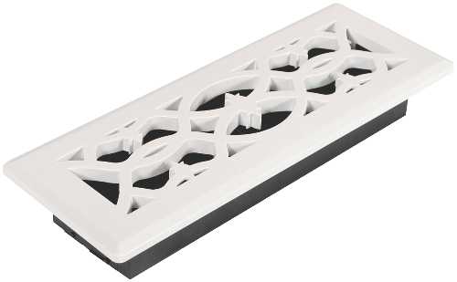 VICTORIAN FLOOR REGISTER, 3 IN. X 10 IN., WHITE - Click Image to Close