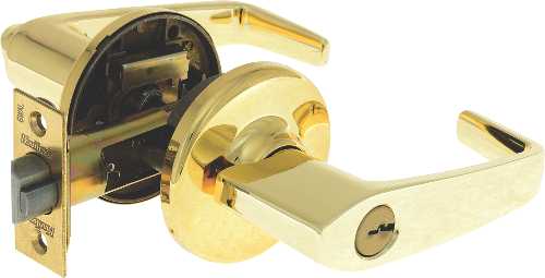 KWIKSET KINGSTON ENTRY LEVER, POLISHED BRASS - Click Image to Close