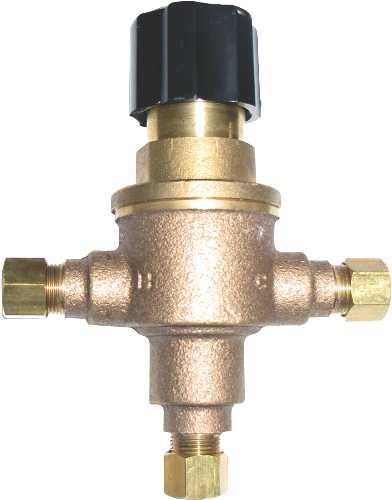 EXPOSED POINT OF USE MIXING VALVE 3/8" COMPRESSION LEAD FREE - Click Image to Close