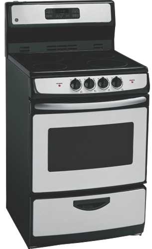 GE ELECTRIC RANGE 24 IN. STAINLESS STEEL RADIANT SELF CLEAN - Click Image to Close