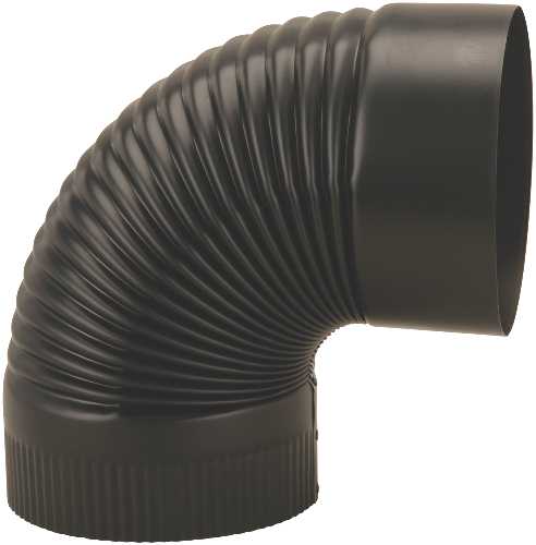 CRIMPED ELBOW, 7 IN. X 45DEG, BLACK - Click Image to Close