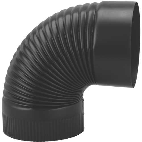 CRIMPED ELBOW, 5 IN. X 90DEG, BLACK - Click Image to Close