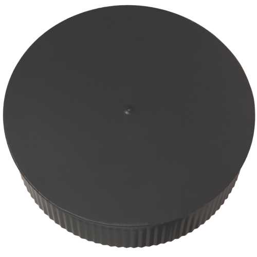 END CAP (SMALL END - CRIMP), 5 IN. DIAMETER, BLACK - Click Image to Close