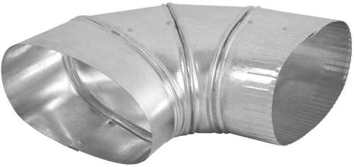 OVAL FLAT ELBOW 6/BOX , 6 IN., 90DEG, GALVANIZED - Click Image to Close