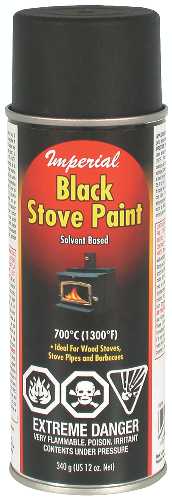 STOVE PAINT, SOLVENT BASED, 12OZ, BLACK - Click Image to Close