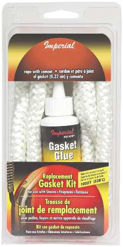 FIBERGLASS GASKET ROPE KIT INCL CEMENT, 5/8 IN., WHITE - Click Image to Close