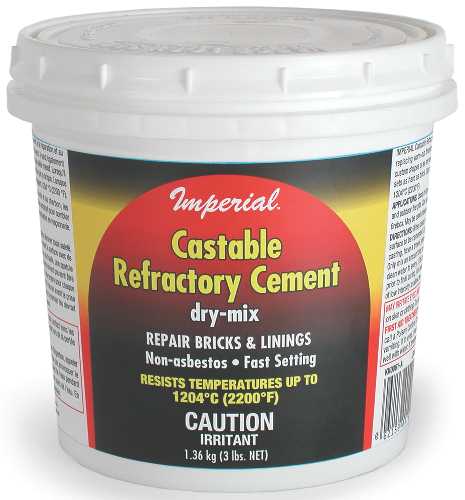 CASTABLE REFRACTORY CEMENT (DRY MIX ), 3LB, BUFF - Click Image to Close