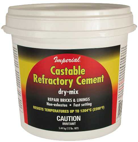 CASTABLE REFRACTORY CEMENT (DRY MIX ), 12LB, BUFF - Click Image to Close