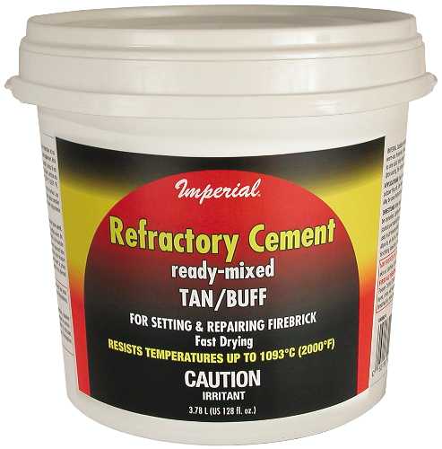 REFRACTORY CEMENT (READY-MIX ), 128OZ, BUFF
