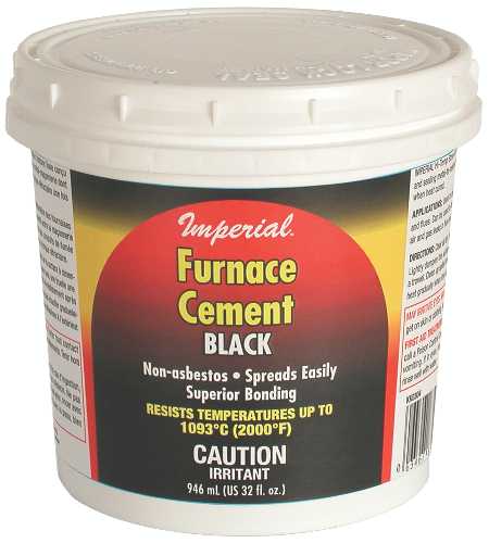 FURNACE CEMENT, 32OZ, BLACK - Click Image to Close