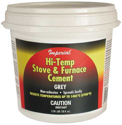HI-TEMP STOVE & FURNACE CEMENT, 128OZ, GREY - Click Image to Close