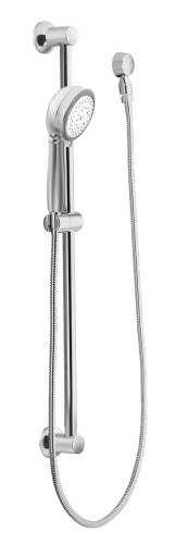 MOEN SHOWER HEAD 4-FUNCTION WITH SLIDE BAR CHROME - Click Image to Close
