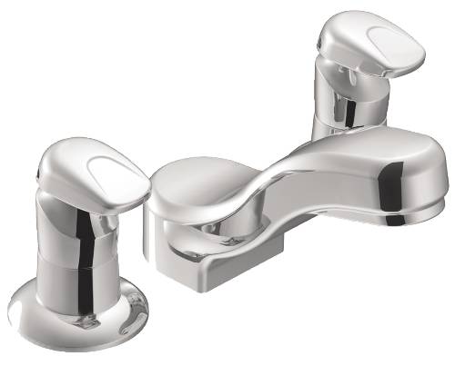 MOEN METER WIDE SPREAD FAUCET LESS DRAIN - Click Image to Close