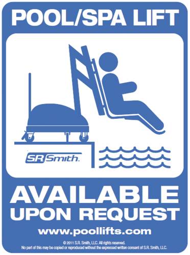 POOL DECK SIGN - "POOL LIFT AVAILABLE" - Click Image to Close