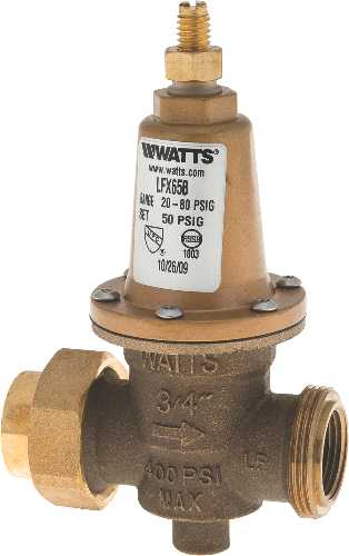 WATTS CARTRIDGE STYLE WATER PRESSURE REDUCING VALVE WITH BYPASS
