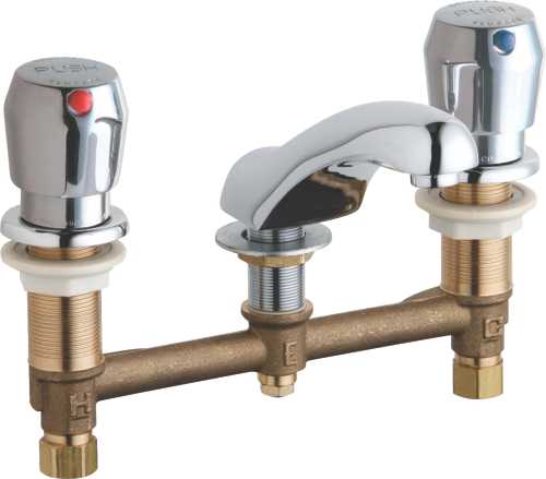 CHICAGO FAUCETS ECAST 8 IN. LAVATORY METERING FAUCET WITH 2.2 G - Click Image to Close