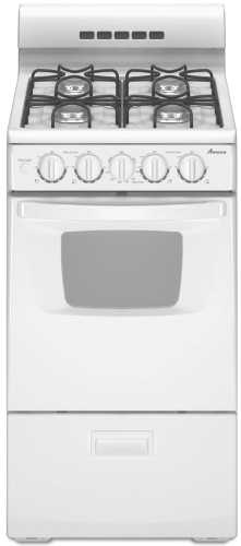 AMANA 2.6 CU. FT. CAPACITY 20 IN. GAS RANGE STANDARD CLEAN, WHI - Click Image to Close