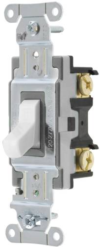 HUBBELL COMMERCIAL SPECIFICATION GRADE TOGGLE SWITCH, 15 AMP, 3 - Click Image to Close